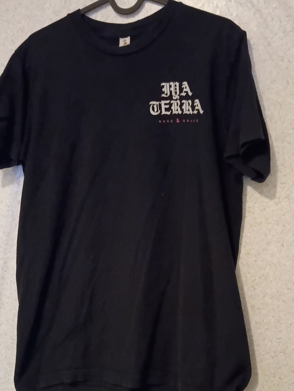Tultex Black Short Sleeve Tee with White Chest Text